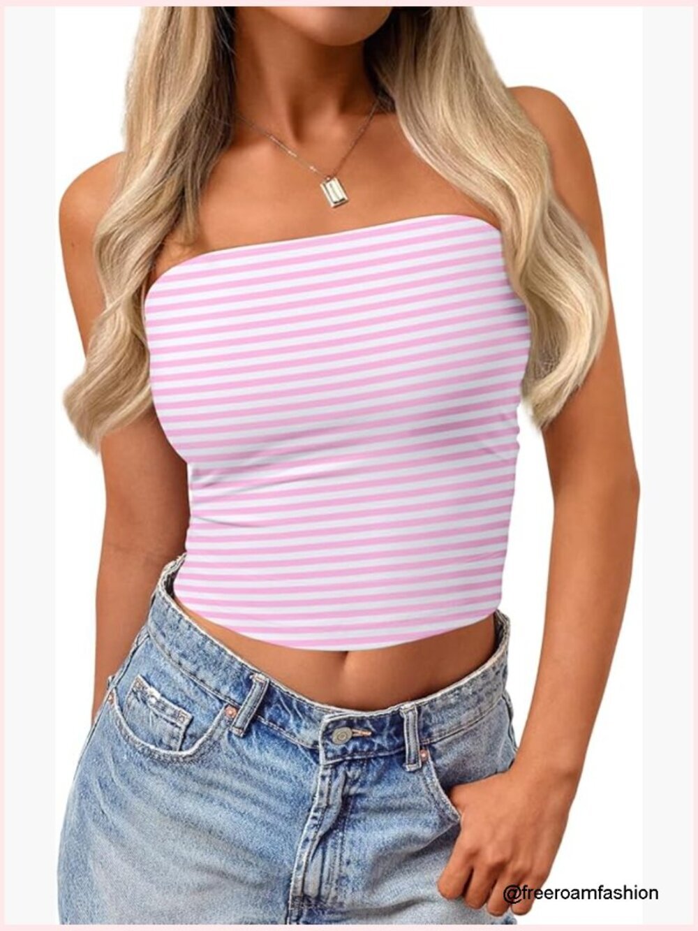 Women's Strapless Bandeau Tube Top Stretchy Butter Soft Crop Top